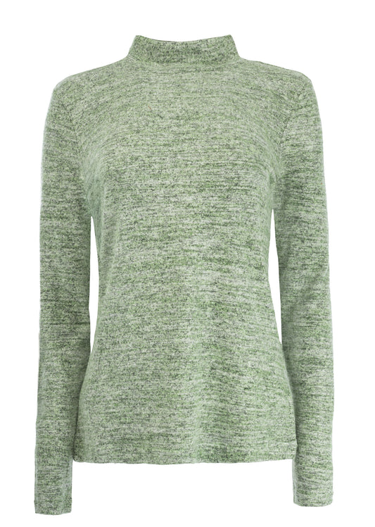 Milans Plain LS-RMJ Brushed Melange Knit | Aqua Grey