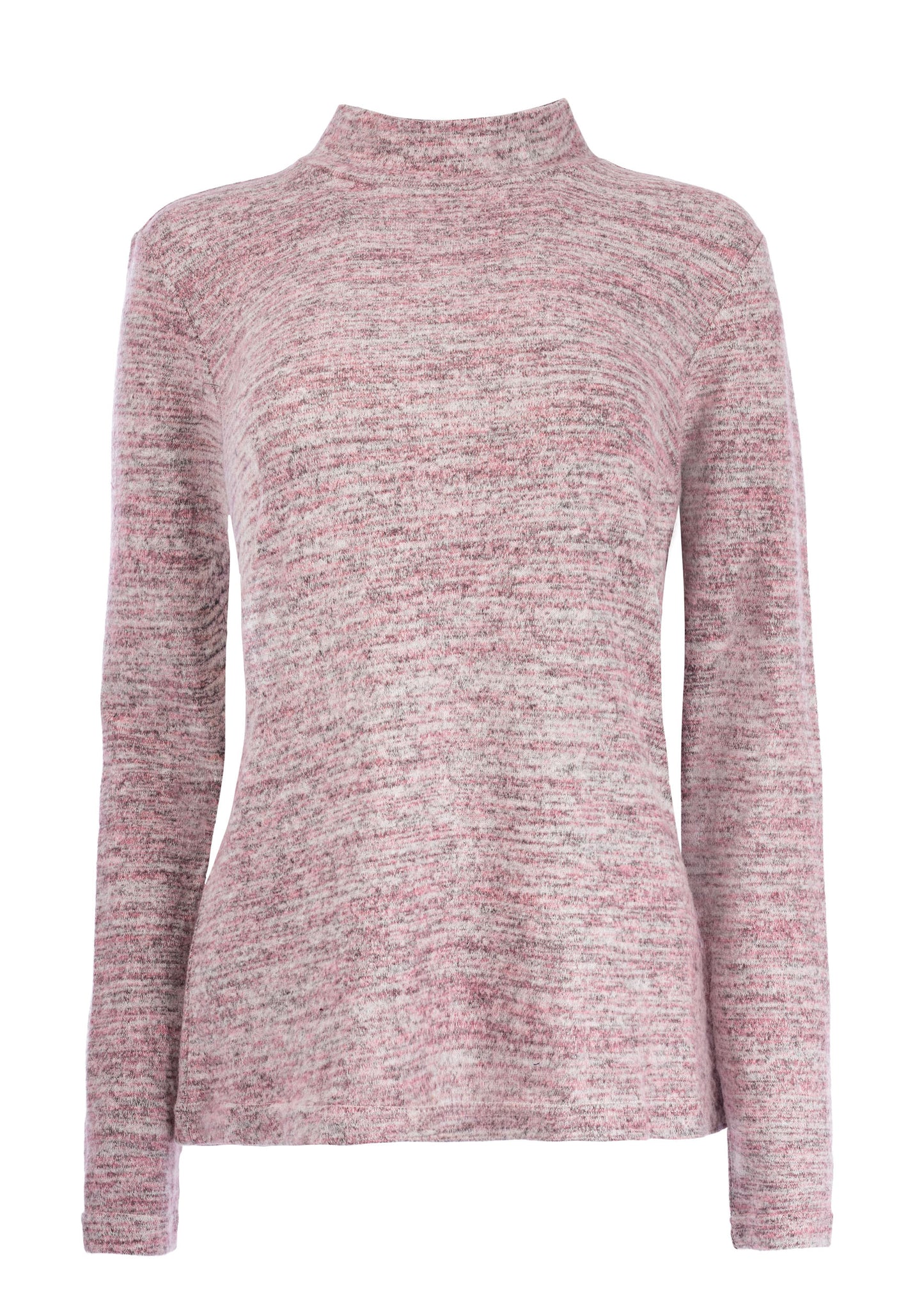 Top Milans Plain LS-RMJ Brushed Melange Knit | Nostalgia Rose