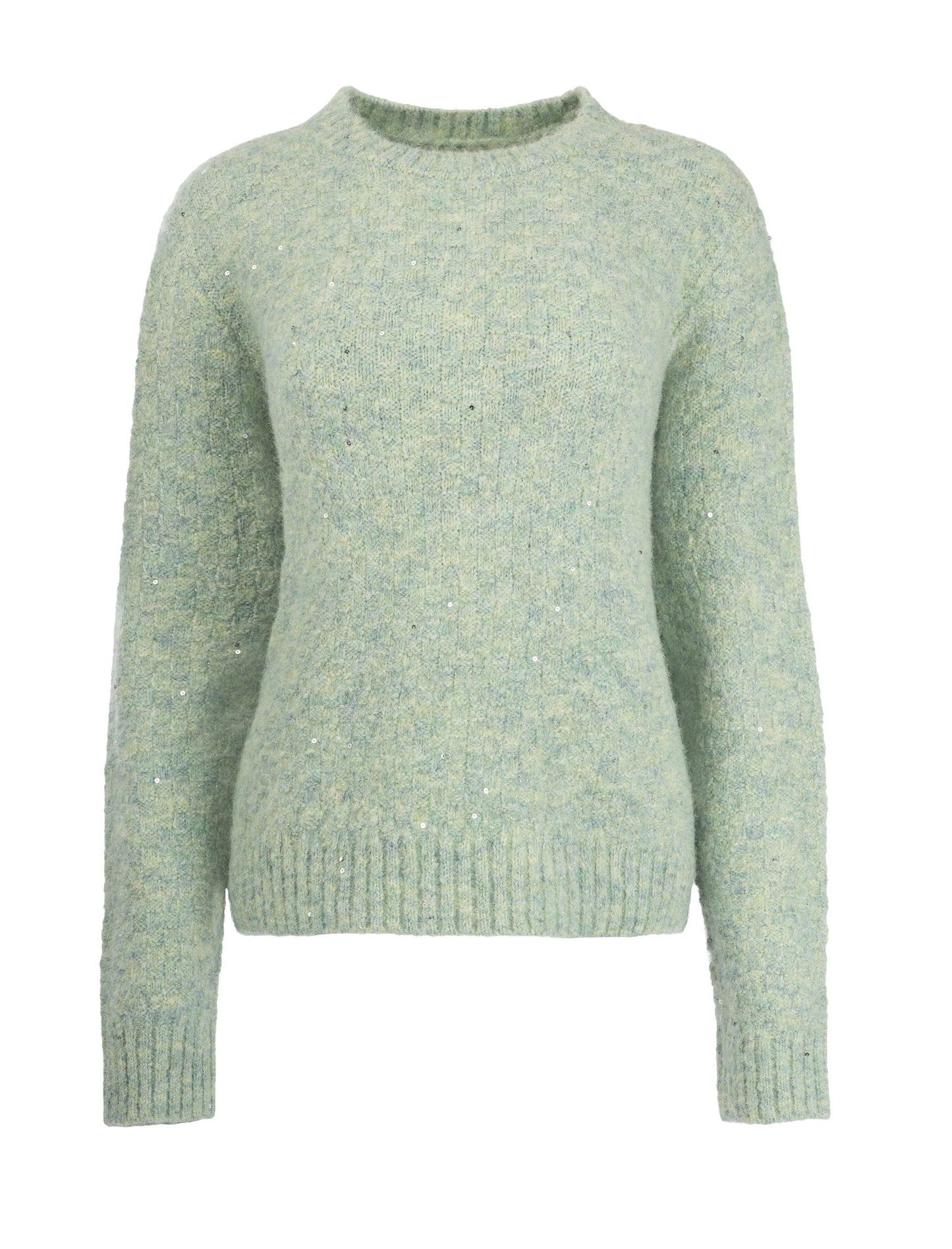 Trui Glacier LS-RMJ Sequin Knit | Aqua GreyTrui