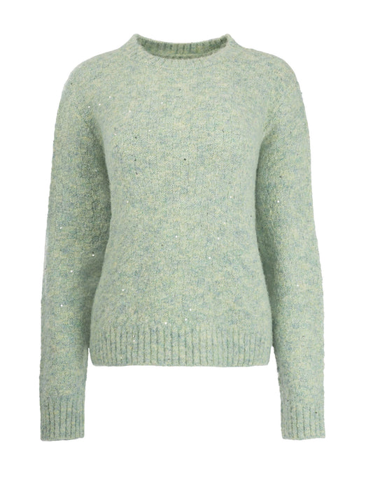 Trui Glacier LS-RMJ Sequin Knit | Aqua GreyTrui