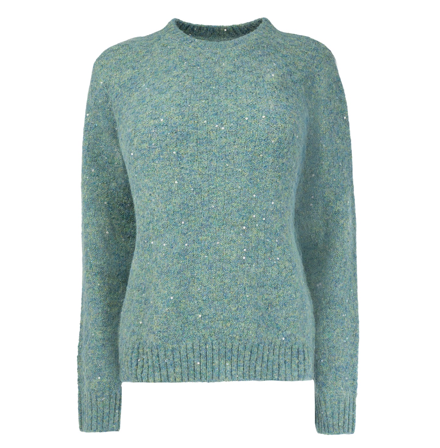 Trui Glacier LS-RMJ Sequin Knit | Green Melange