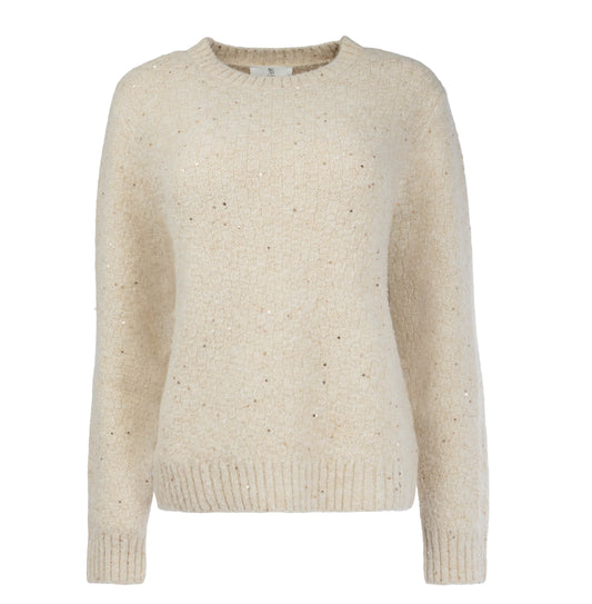 Trui Glacier LS-RMJ Sequin Knit | Buttercream