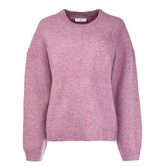 Trui Montana LS-RMJ Textured Knit | Pink Melange
