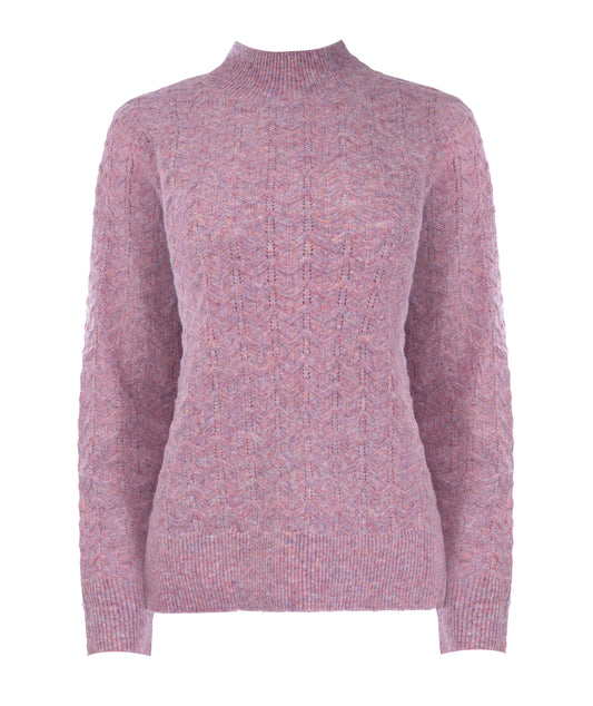 Trui Lucian LS-RMJ Textured Knit | Pink Melange