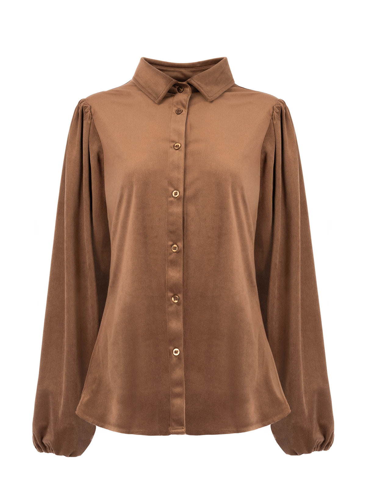 Blouse Mayliera LS-RMJ Velvet Rib | Downtown Brown