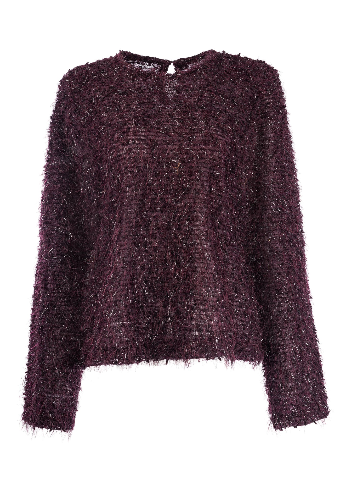 Trui Surrey LS-RMJ Shiny Brushed Knit | Grape Wine