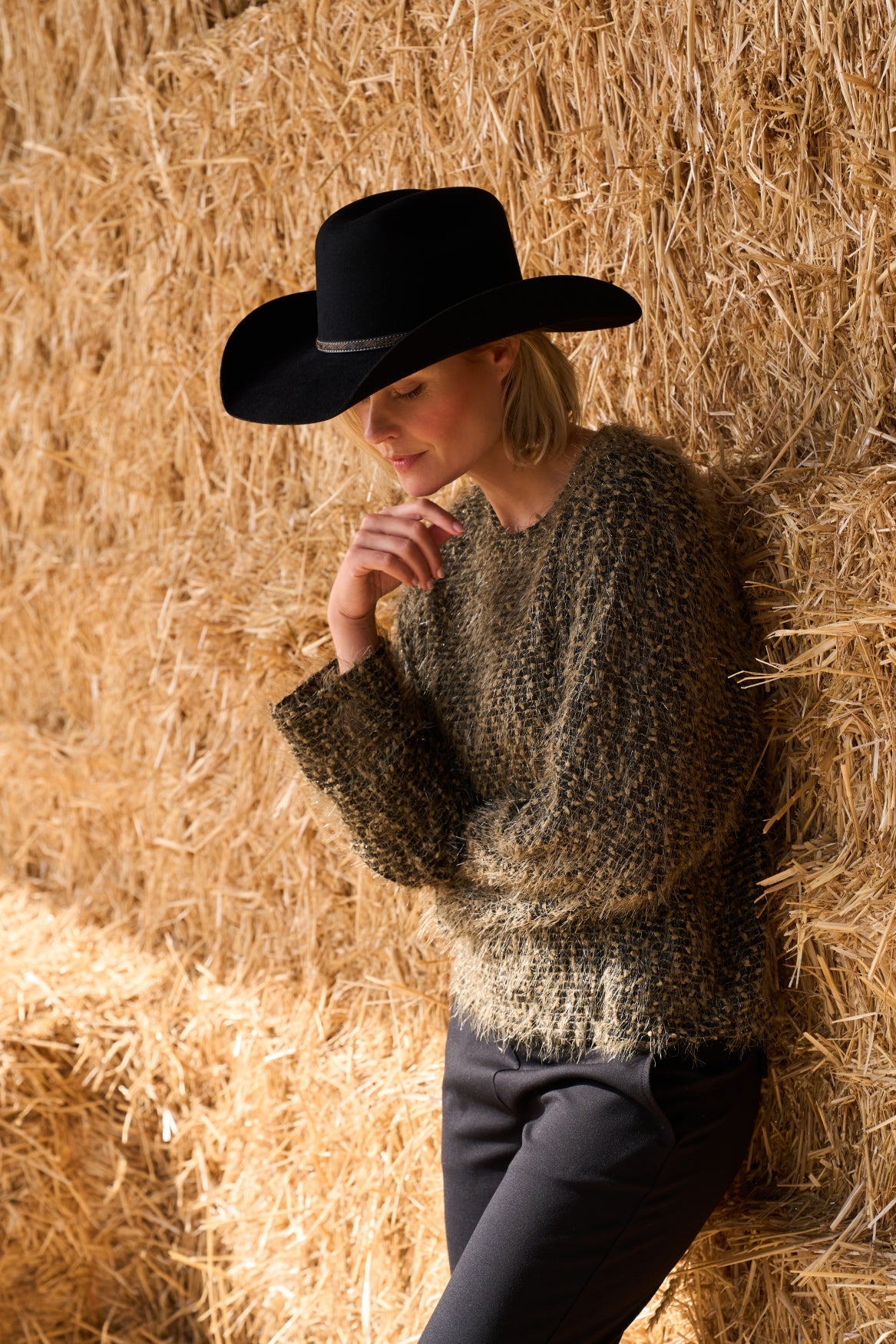 Trui Surrey LS-RMJ Shiny Brushed Knit | Green Moss