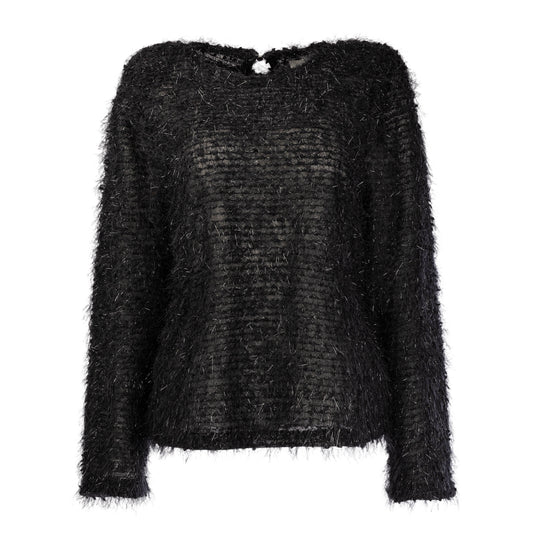 Trui Surrey LS-RMJ Shiny Brushed Knit | Black