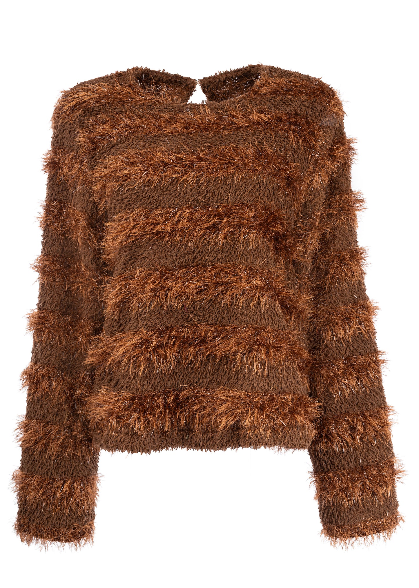Trui Surrey LS-RMJ Sequin 3D Knit | Downtown Brown