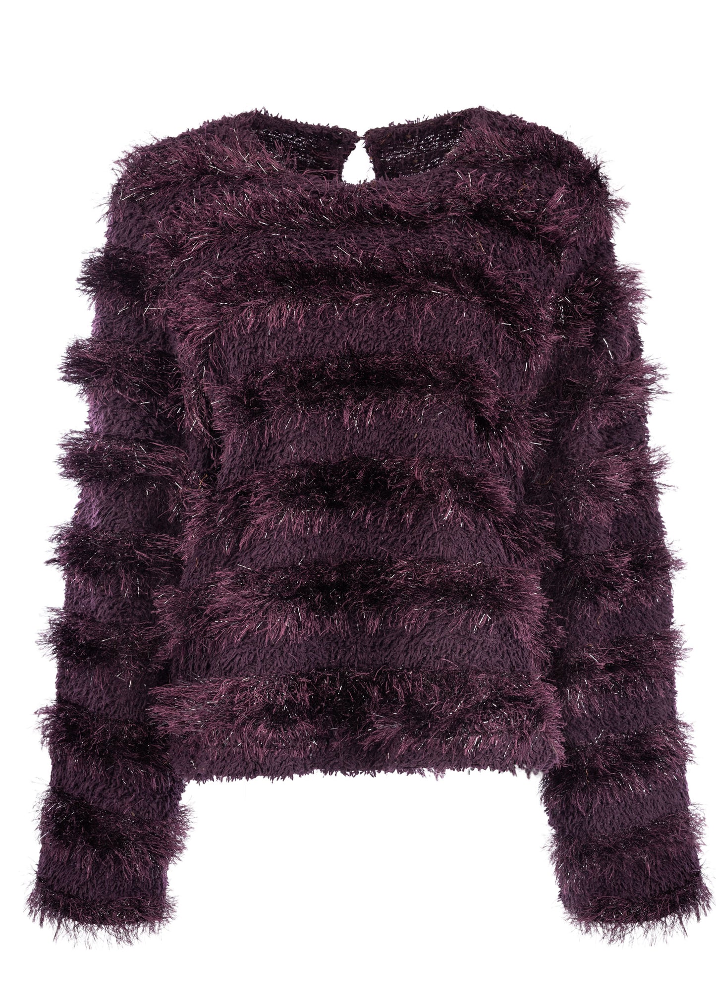 Trui Surrey LS-RMJ Sequin 3D Knit | Grape Wine