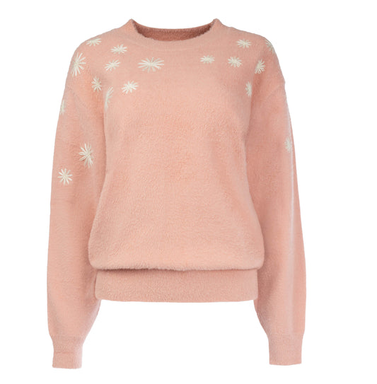 Trui Desien LS-RMJ Furry Print Knit | PeachCr.-Whisp.Beige
