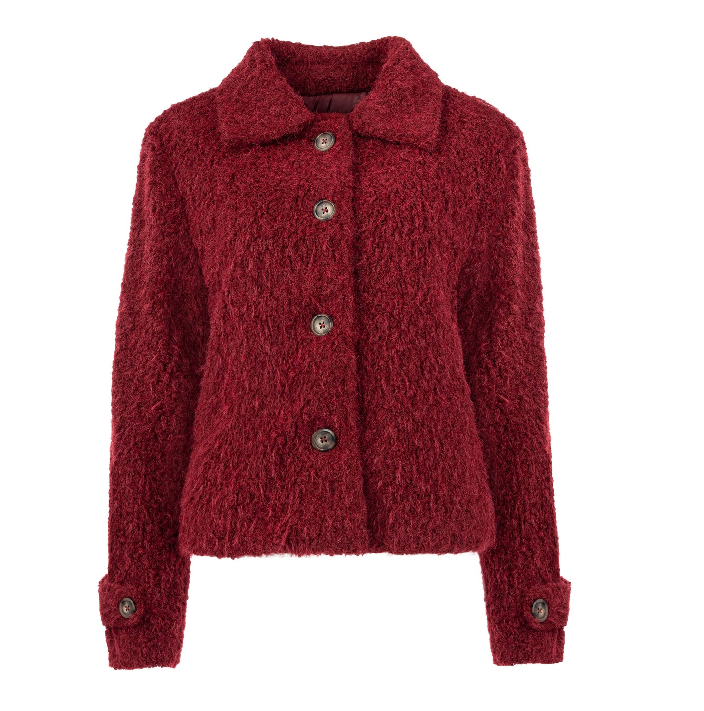 Jasje Sande LS-RMJ Brushed Boucle | Rhubarb Red