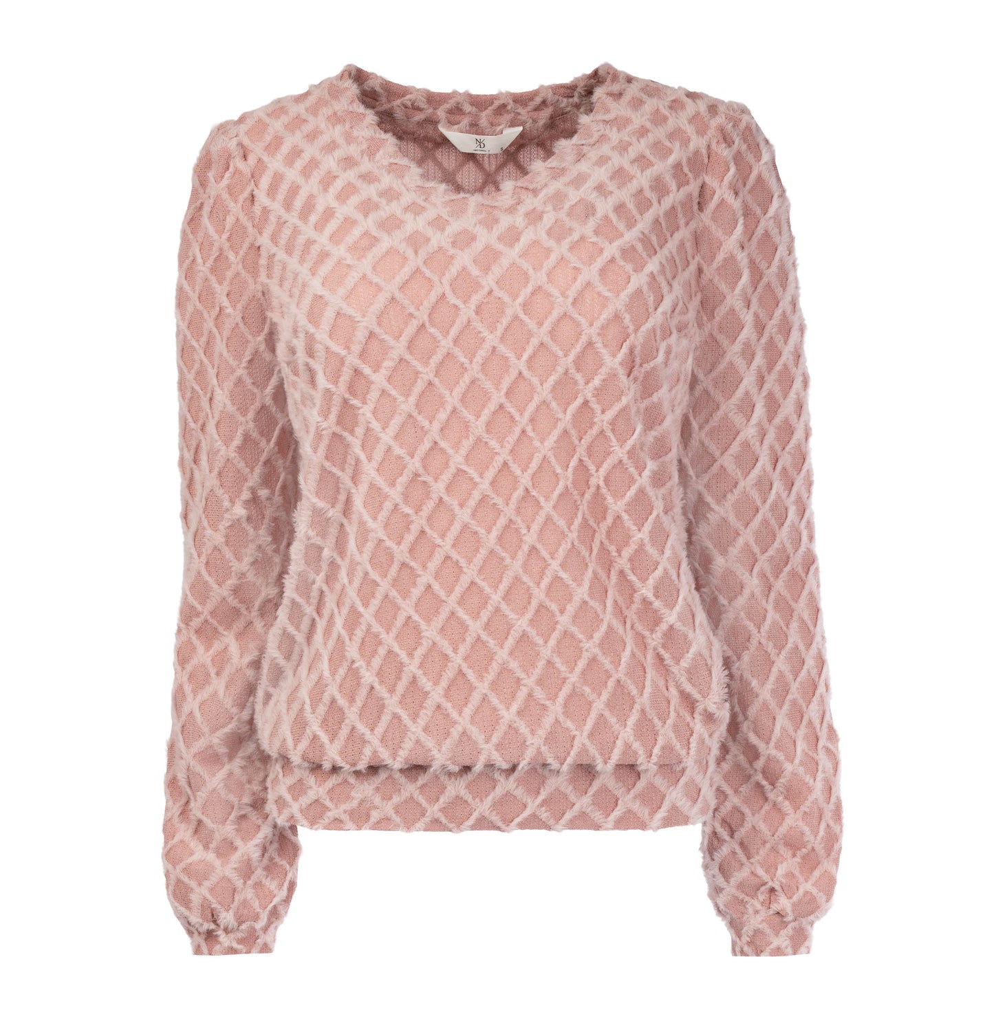 Top Veraya LS-RMJ 3D Tricot Knit | Peach Cream
