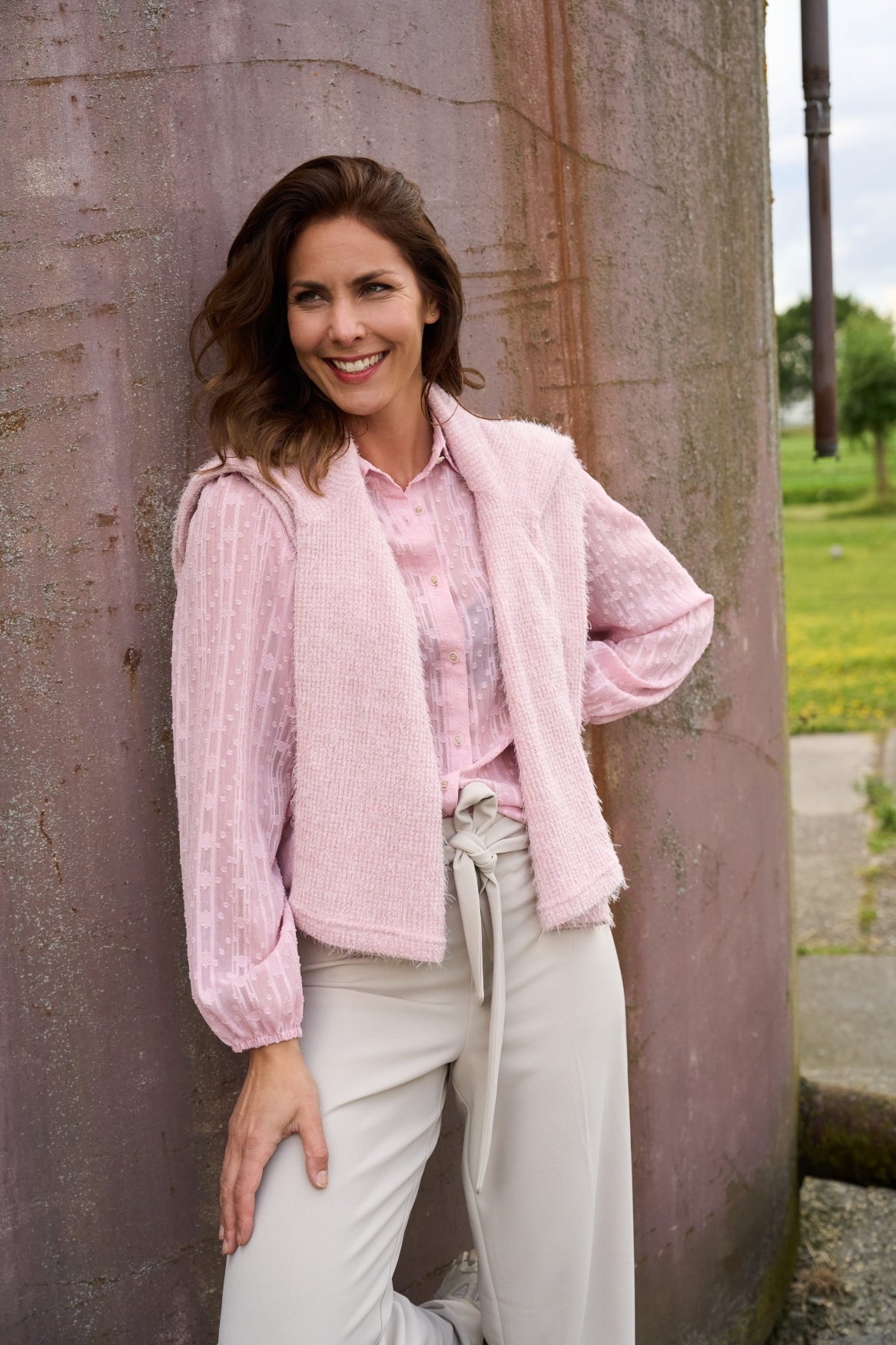 Koltrui Laval LS-RMJ Brushed Hairy Knit | Nostalgia Rose