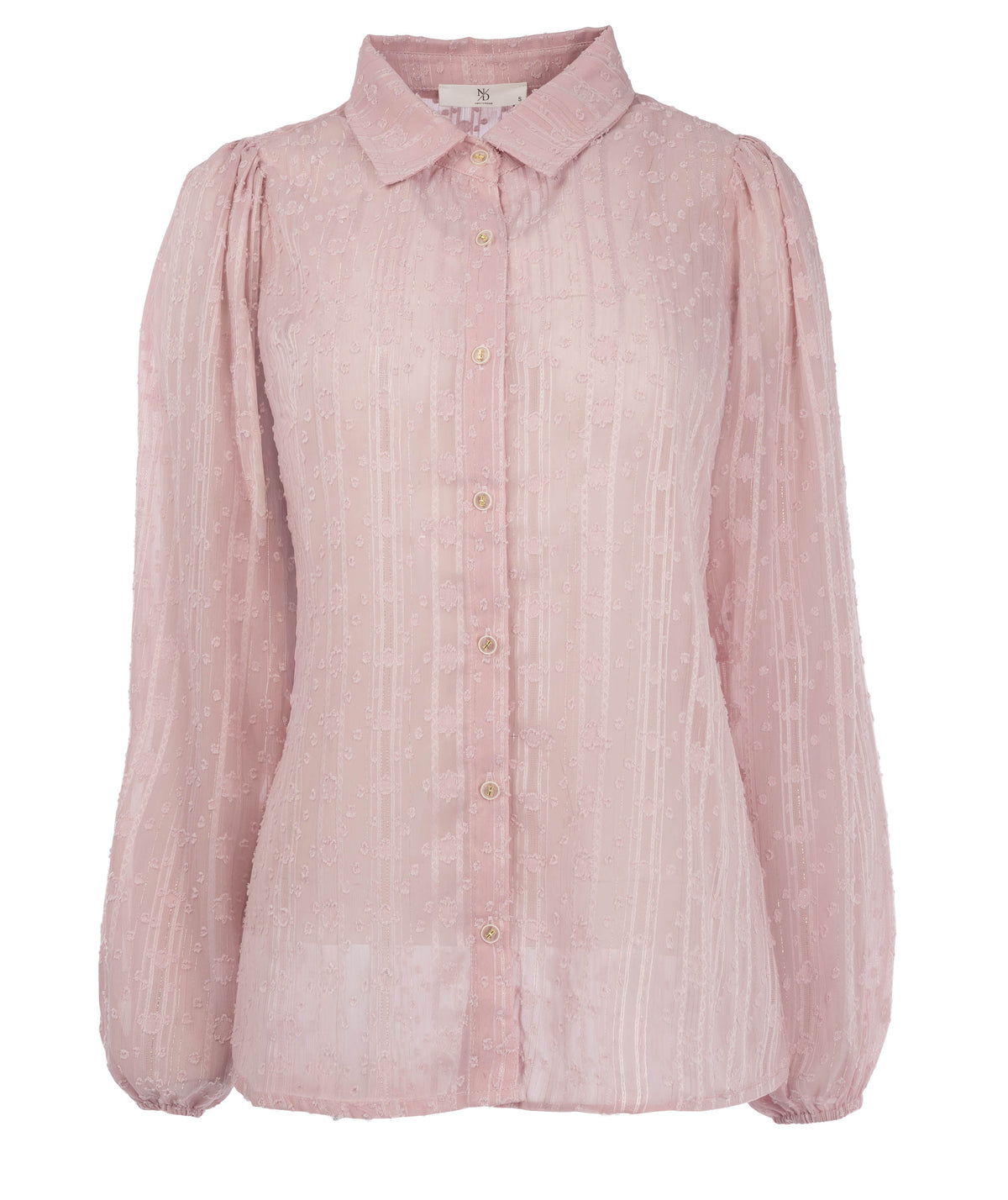 Mayliera LS-RMJ Stripe Dot Lurex Chiffon | Bleached Mauve