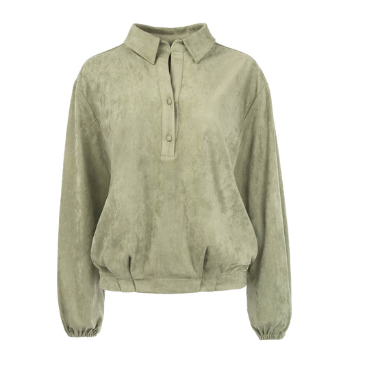 Top Lyme LS-RMJ Shiny Soft Suede | Oil Green
