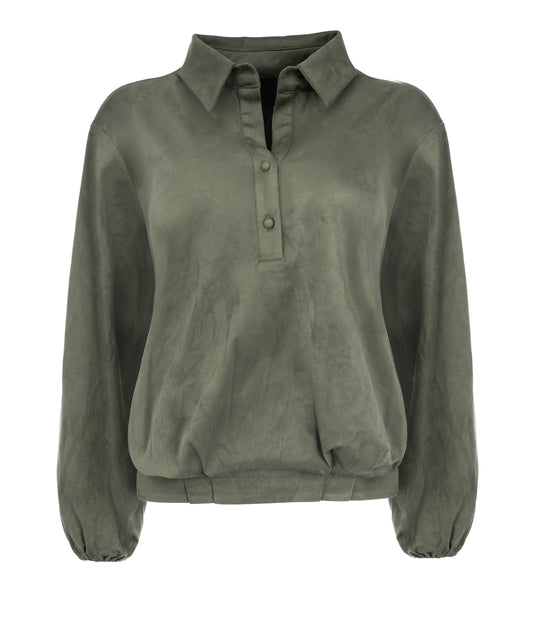 Top Lyme LS-RMJ Shiny Soft Suede | Deep Army