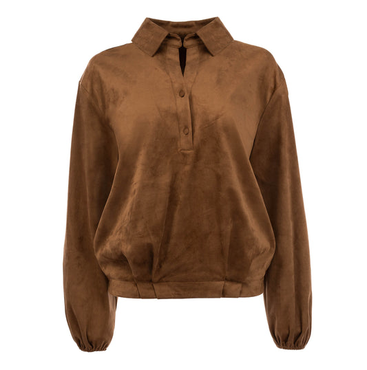 Top Lyme LS-RMJ Shiny Soft Suede | Downtown Brown