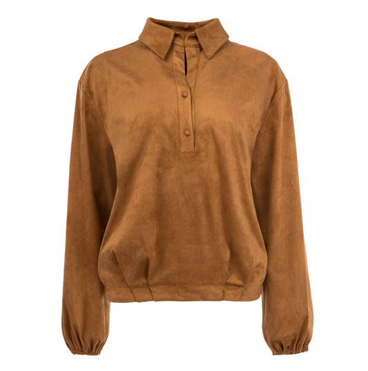 Top Lyme LS-RMJ Shiny Soft Suede | Ginger Brown