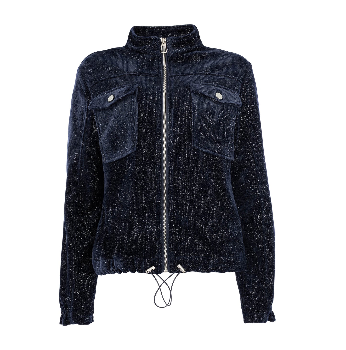 Jasje Ruan-B LS-RMJ Chenille Lurex Rib | Baritone Blue