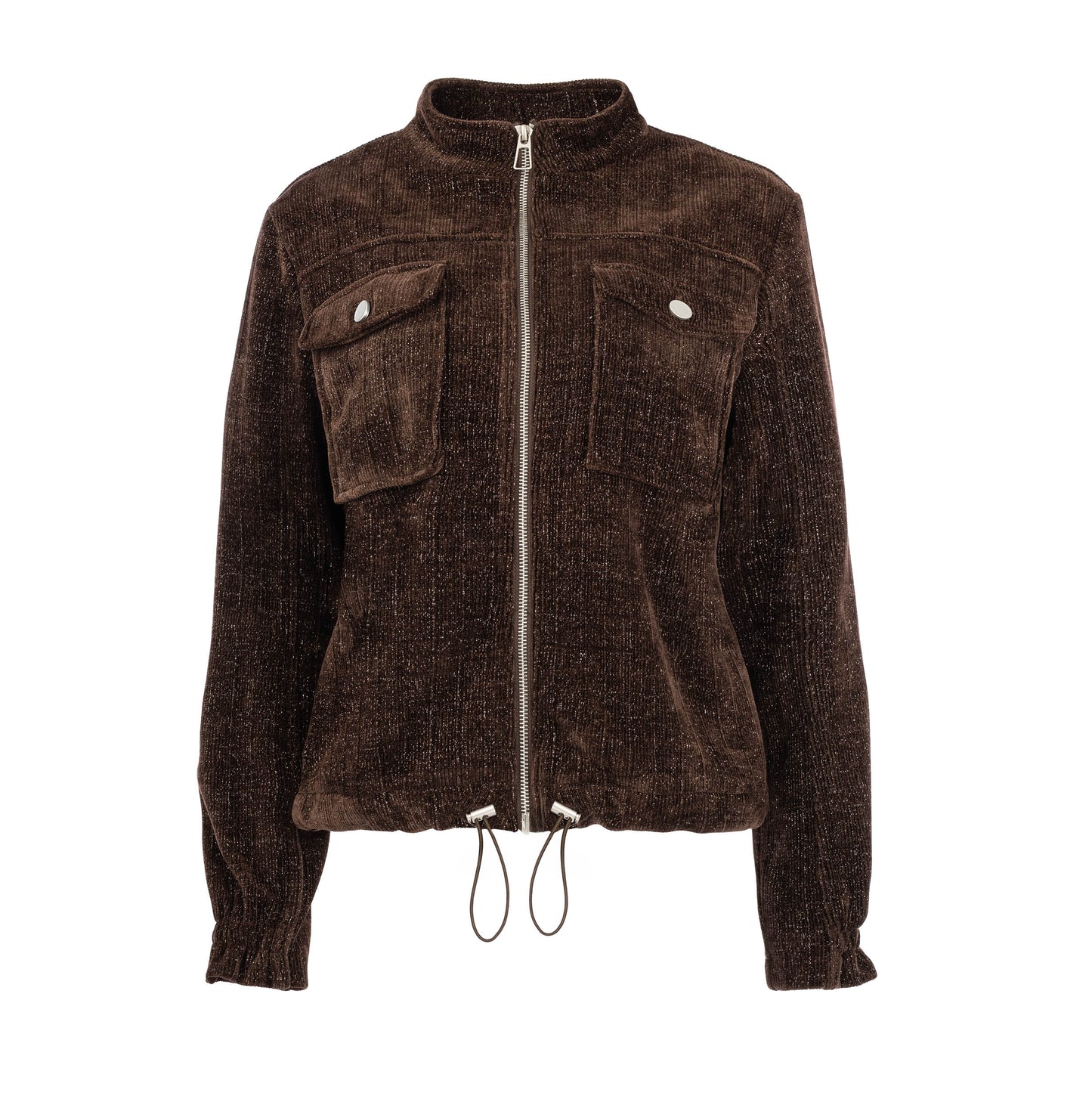 Jasje Ruan-B LS-RMJ Chenille Lurex Rib | Ganache Brown