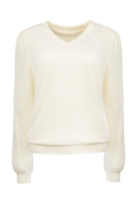 Top Veraya LS-RMJ Soft Stretch Knit | Ecru