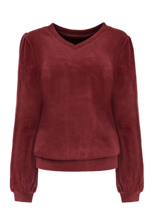 Top Veraya LS-RMJ Soft Stretch Knit | Cabernet Red