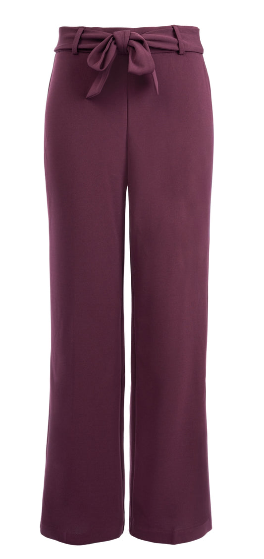 Pantalon Pilazzo Woven Stretch Twill | Cabernet Red