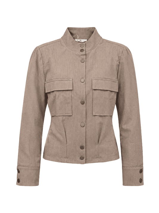 Jasje Grays LS Woven Stretch Twill | Tan