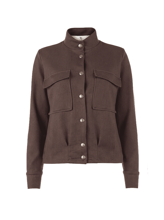 Jasje Grays LS Woven Stretch Twill | Ganache Brown