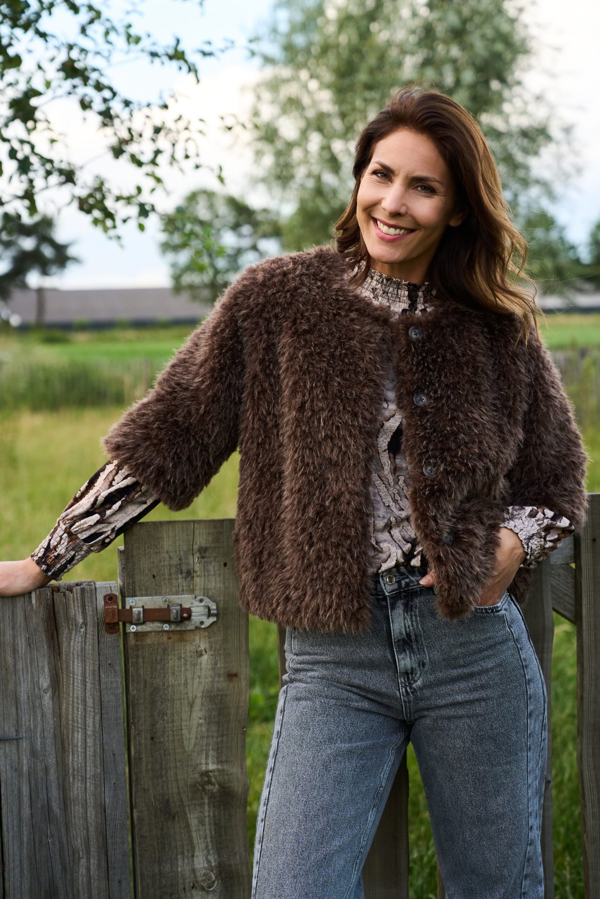 Vest Arundel 1/2 SS-RMJ Hairy Faux Fur | Downtown Brown