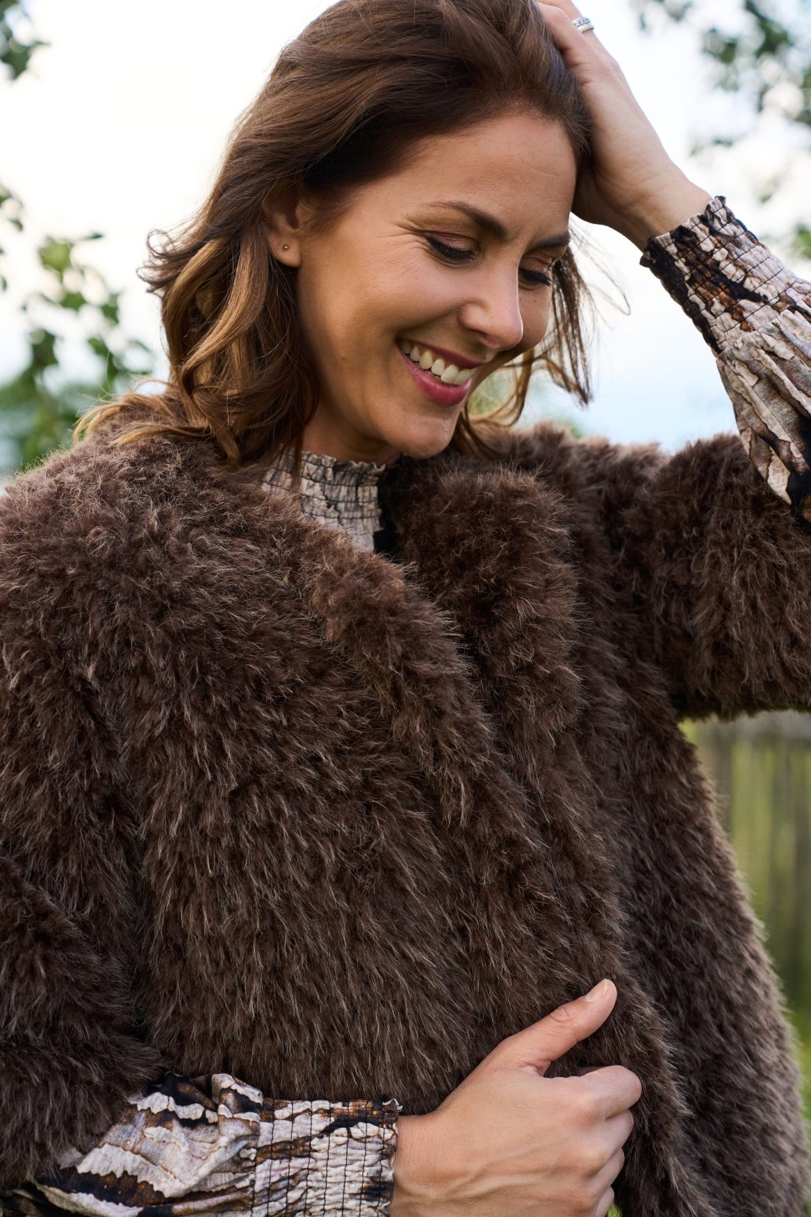 Vest Smock LS-TR-High Cuff Ginger Brown Raw Harmony Tricot | Ginger Brown