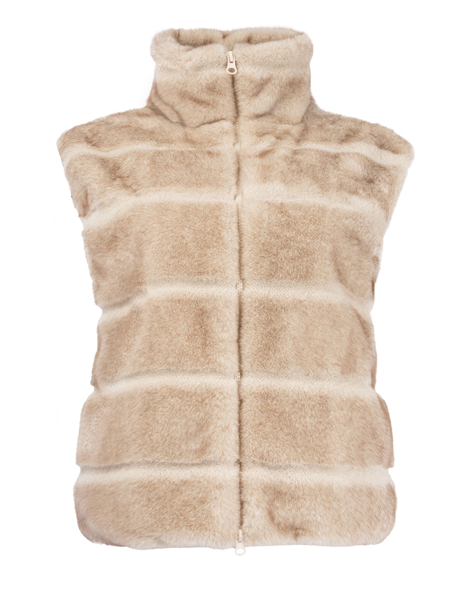 Gilet Moor SL Lines Short-RMJ Shaggy Faux Fur | Buttercream