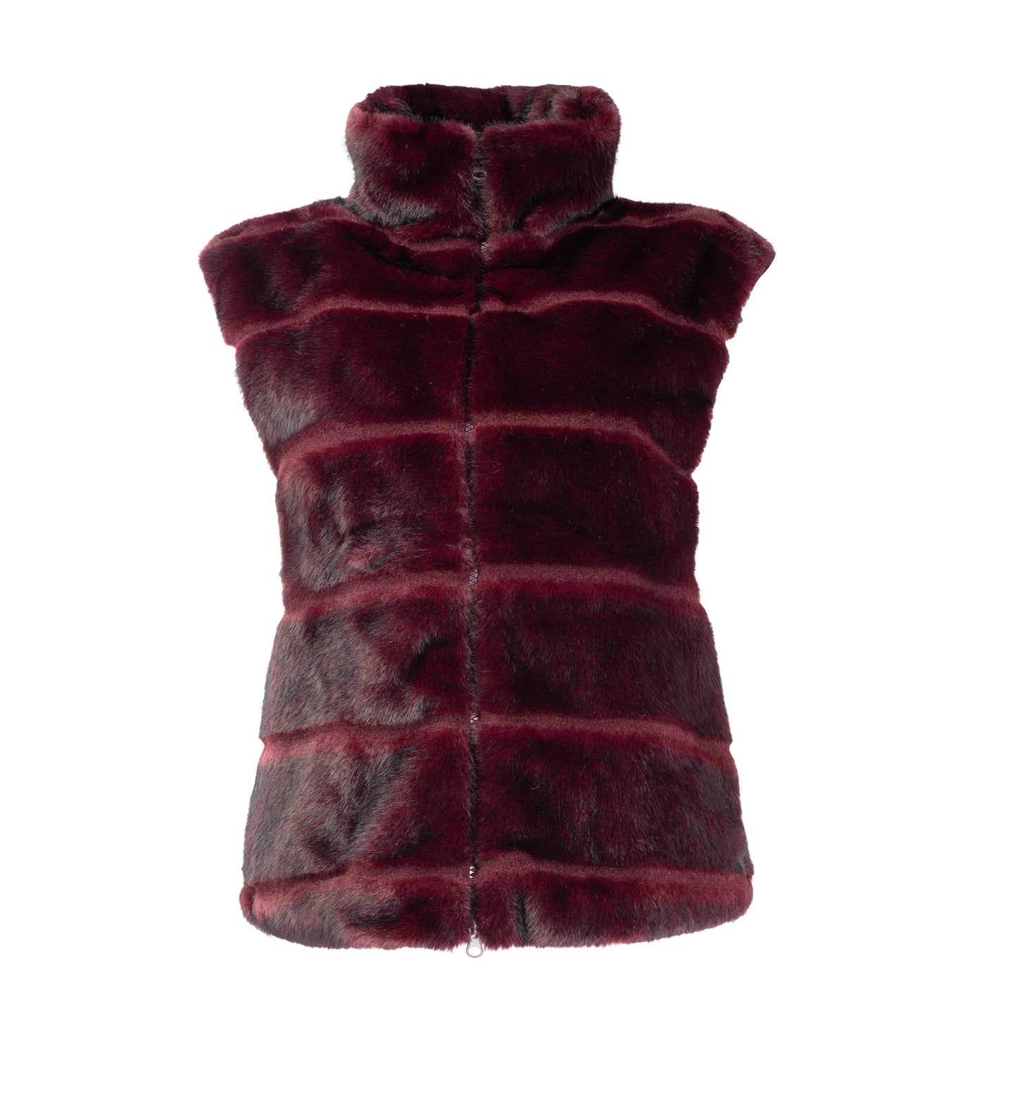 Gilet Moor SL Lines Short-RMJ Shaggy Faux Fur | Grape Wine