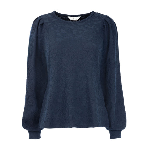 Marta LS Textured Jacquard | Baritone Blue