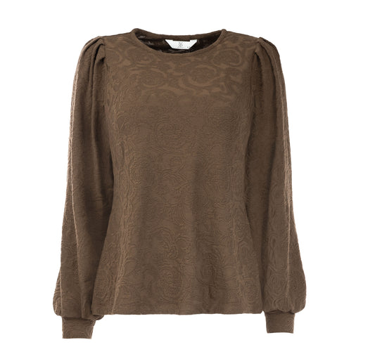 Marta LS Textured Jacquard | Ganache Brown