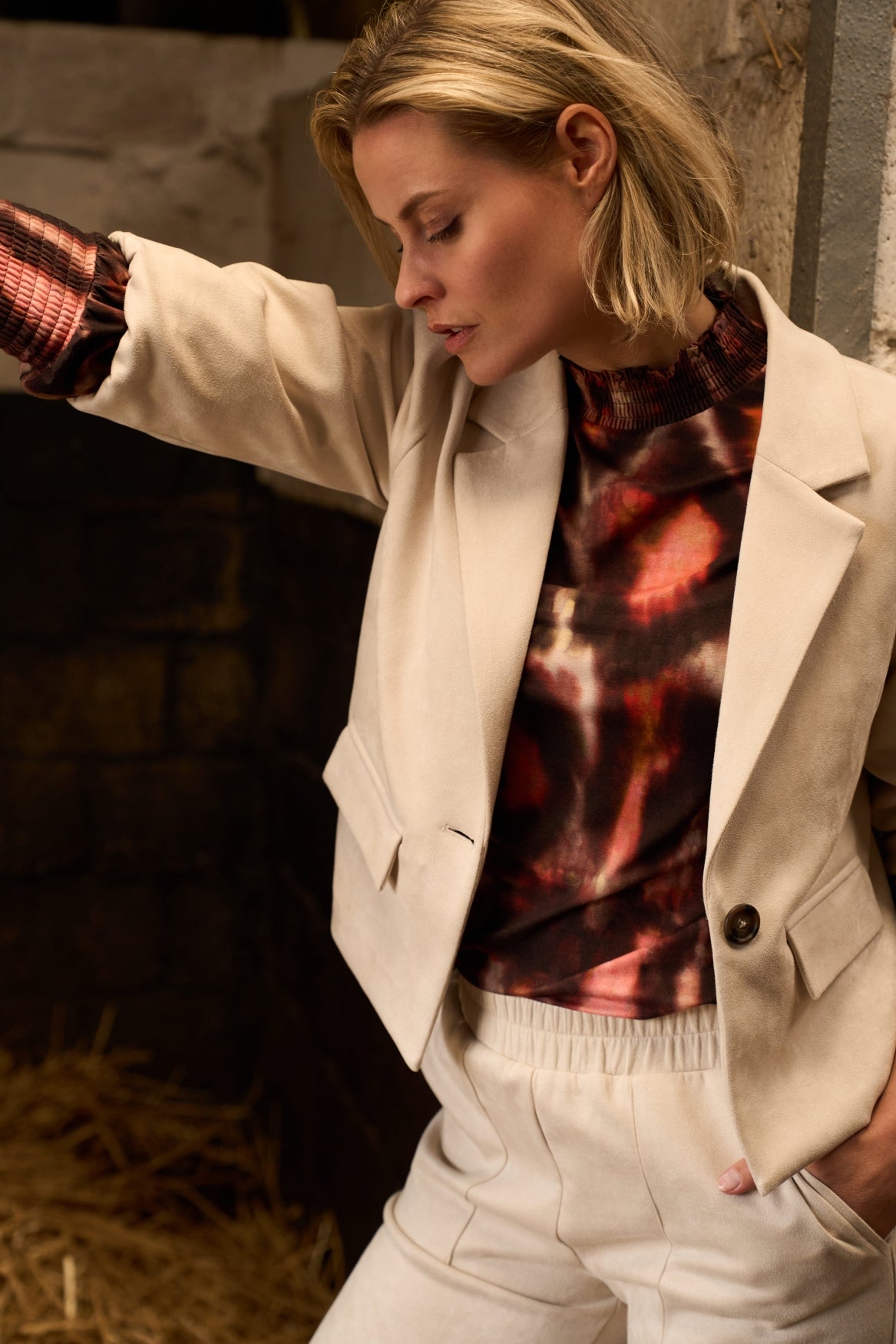 Blazer Yaniek 3/4-RMJ Suedine | Buttercream