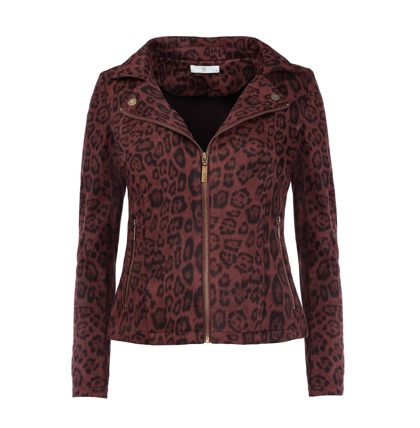 Jack Yansel-W LS-RMJ Rhubarb Red Leopard Tricot Knit | Rhubarb Red