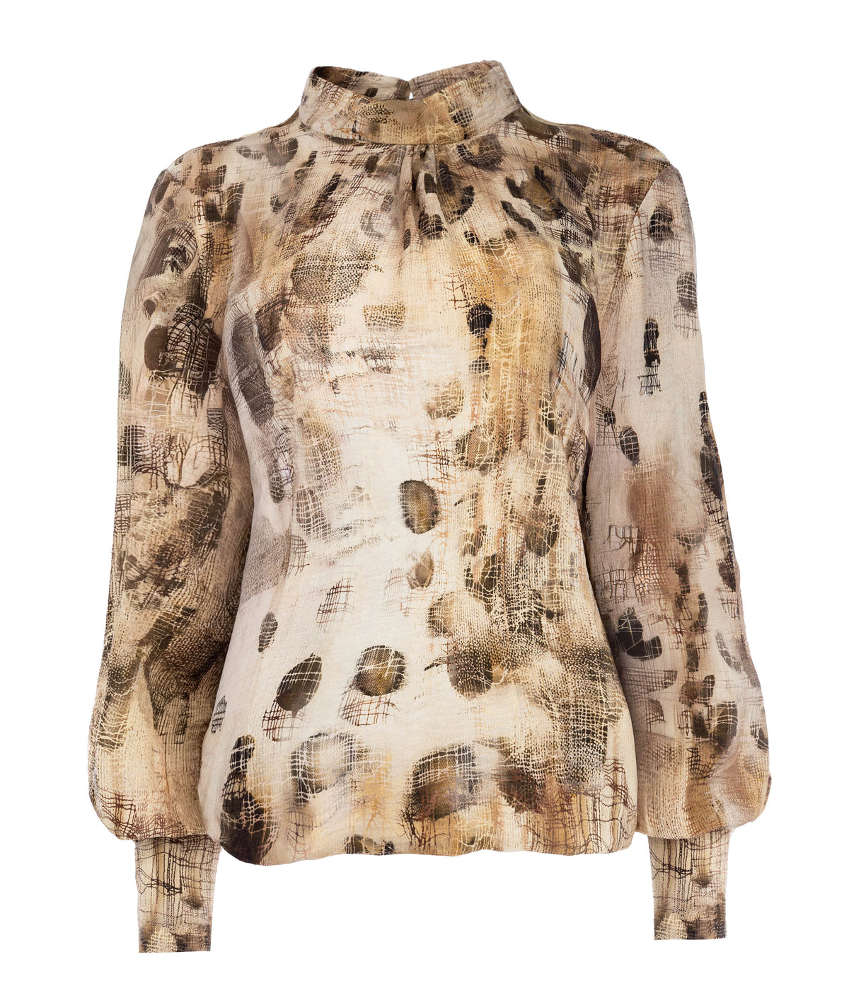 Top Lesina LS Tan Safari Mix Woven | Tan