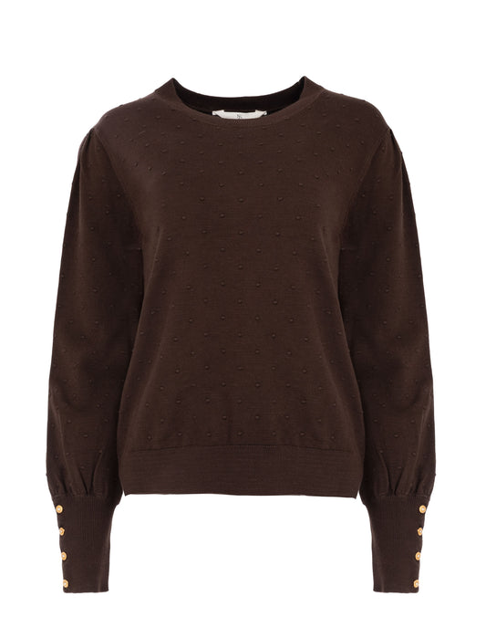 Trui Vaset LS-RMB Brei | Ganache Brown