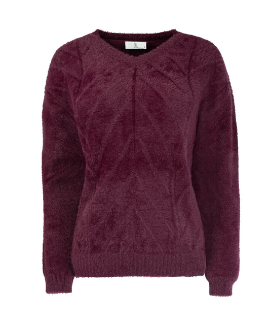 Trui Ontario Furry Knit | Grape Wine