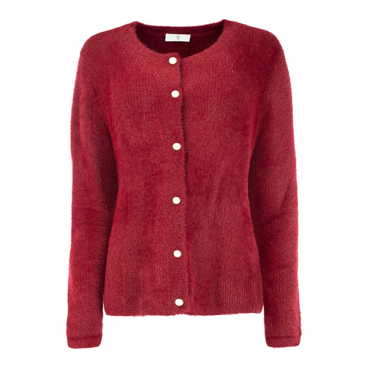 Vest Delta LS-RMJ Furry Knit | Rhubarb Red