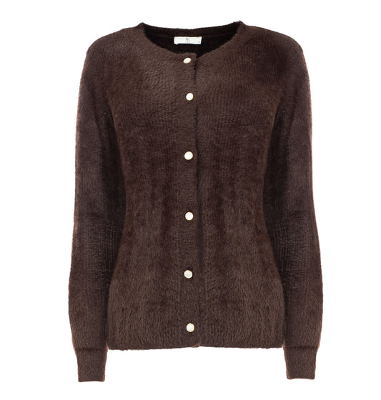 Vest Delta LS-RMJ Furry Knit | Ganache Brown