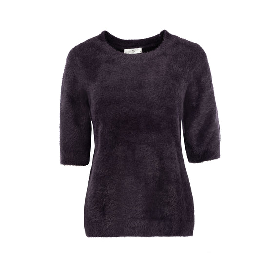 Victoria 1/2 SS-RMJ Furry Knit | Baritone Blue