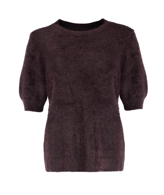 Trui Victoria 1/2 SS-RMJ Furry Knit | Ganache Brown