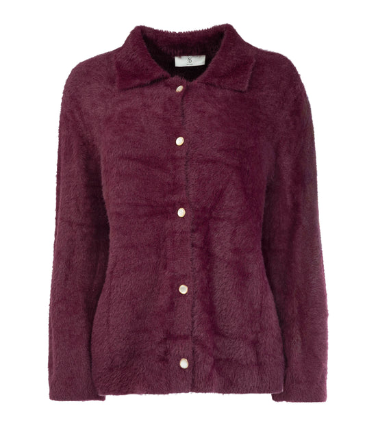 Vest Halton 7/8 SS-RMJ Furry Knit | Grape Wine
