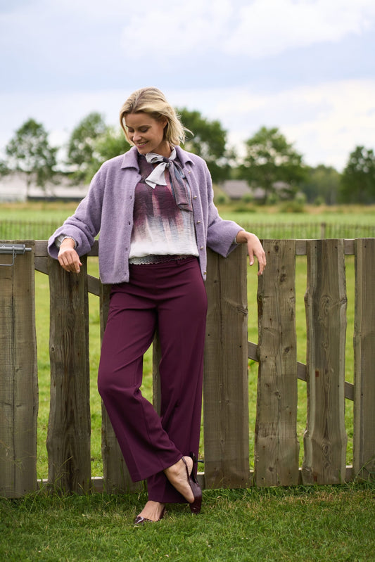 Vest Halton 7/8 SS-RMJ Furry Knit | Loom Lilac