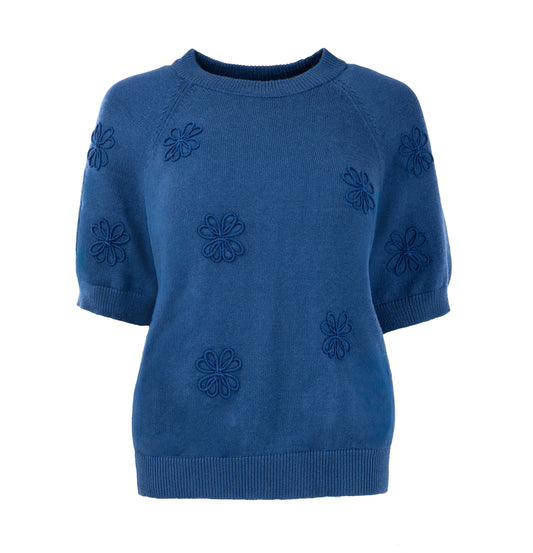 Top Main 1/2 SS-RMB Design Brei | Navy Peony