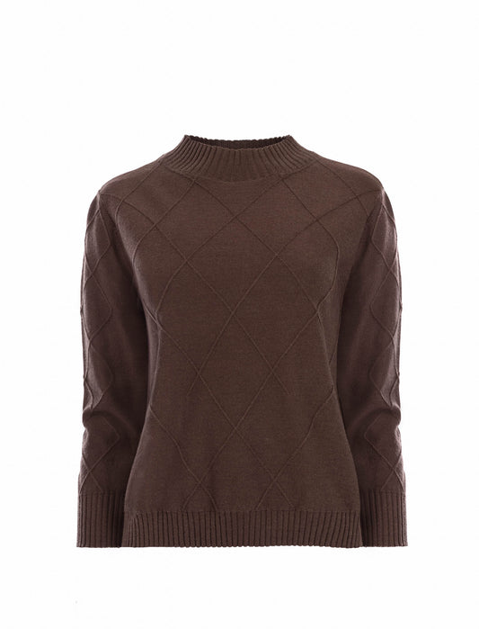 Trui Lesia LS-RMB Design Brei | Ganache Brown