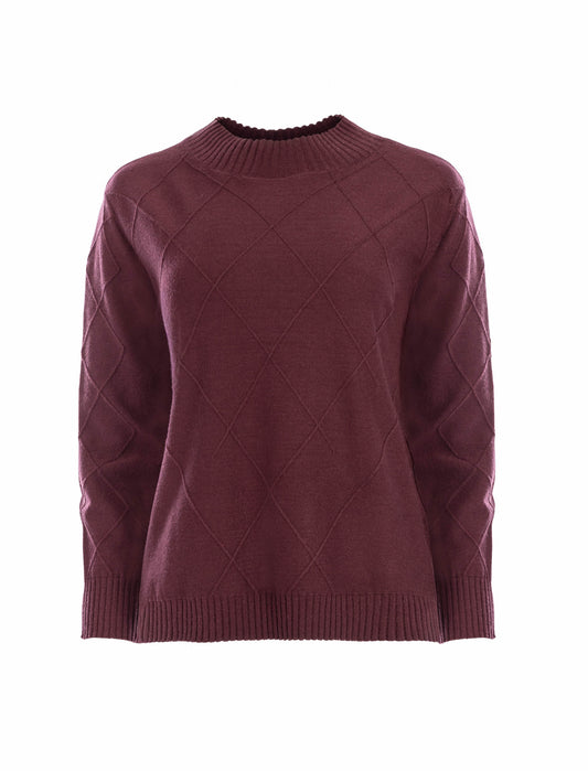 Trui Lesia LS-RMB Design Brei | Grape Wine